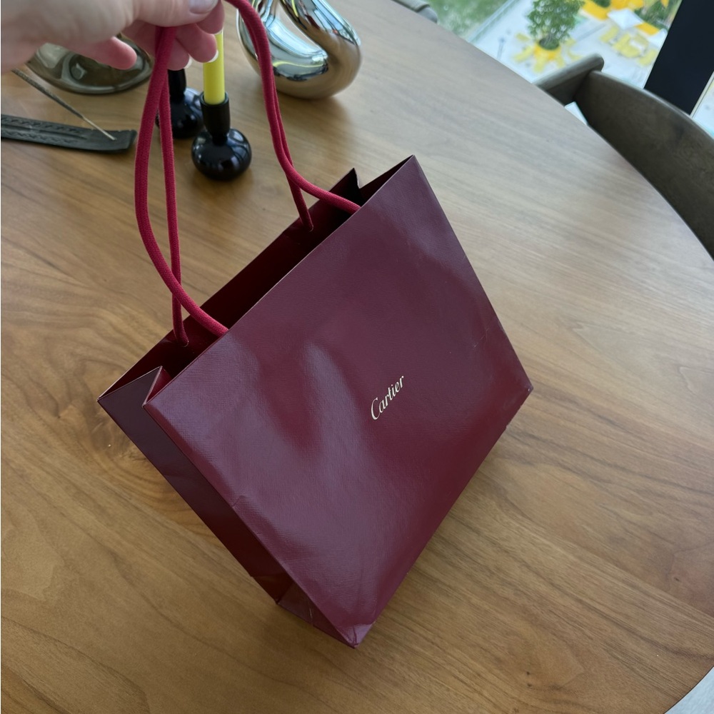 Cartier Burgundy Gift Bag with Rope Handles